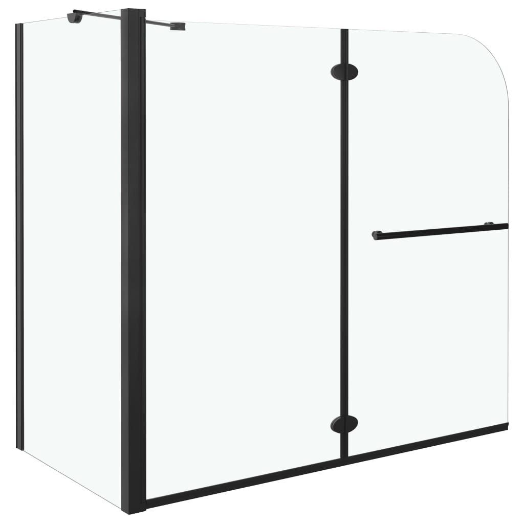 Box Doccia Pieghevole a Libro in ESG 120x68x130 cm Nero | homemem39