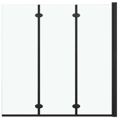 Box Doccia Pieghevole a Libro 3 Pannelli in ESG 130x138 cm Nero - homemem39