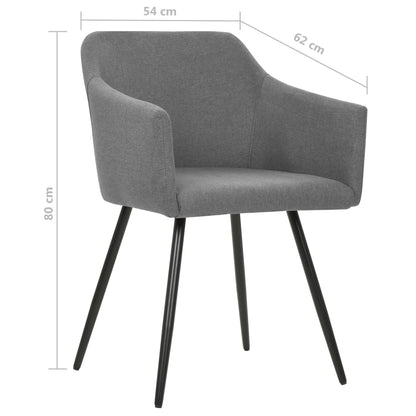 323093 vidaXL Dining Chairs 2 pcs Light Grey Fabric | homemem39