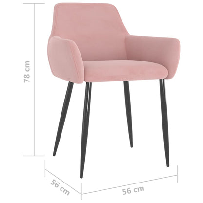Sedie da Pranzo 2 pz Rosa in Velluto | homemem39