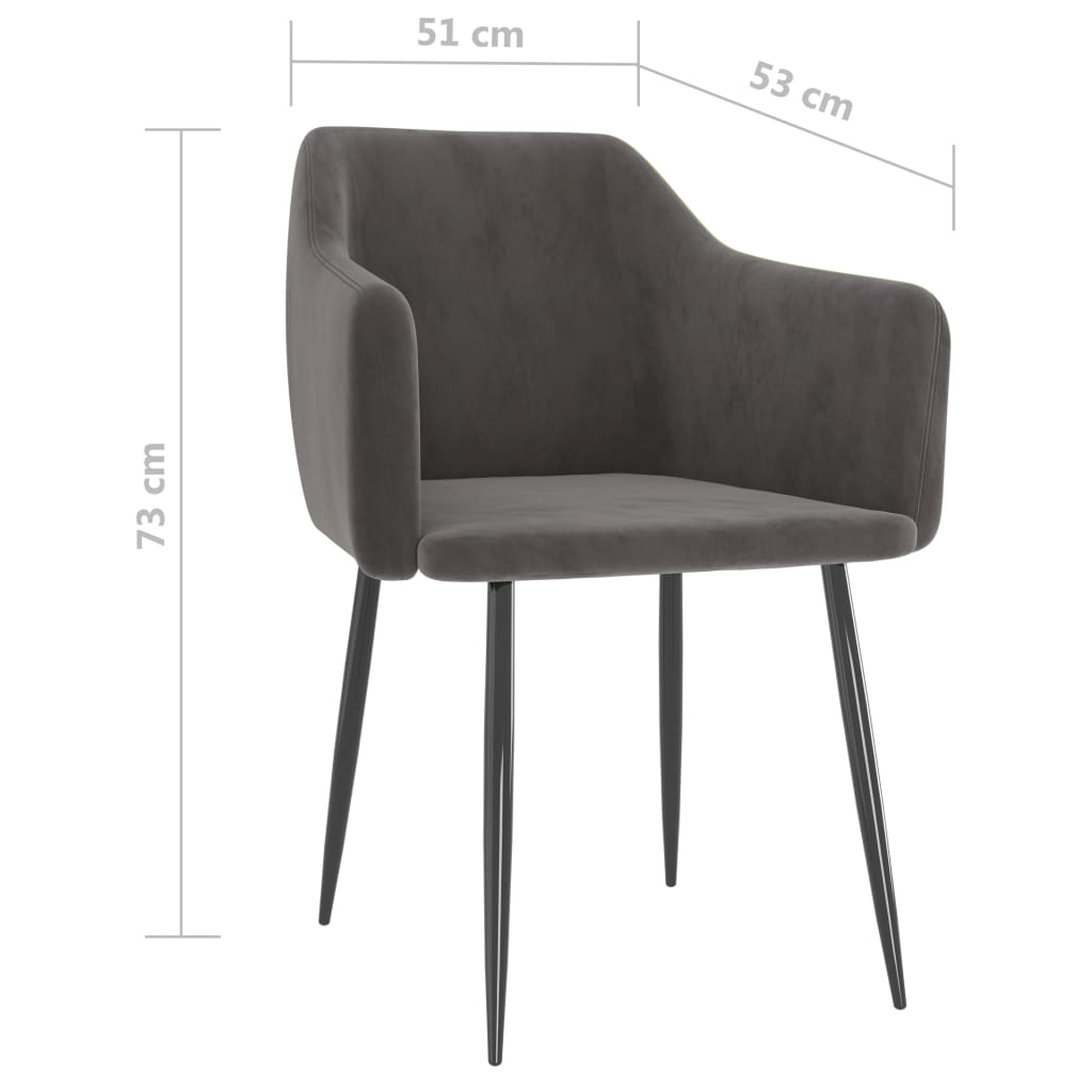 Sedie da Pranzo 2 pz Grigio Scuro in Velluto | homemem39