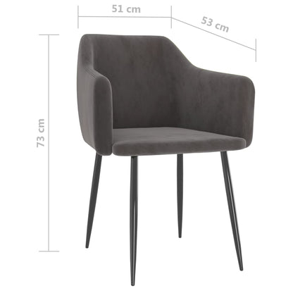 Sedie da Pranzo 2 pz Grigio Scuro in Velluto | homemem39