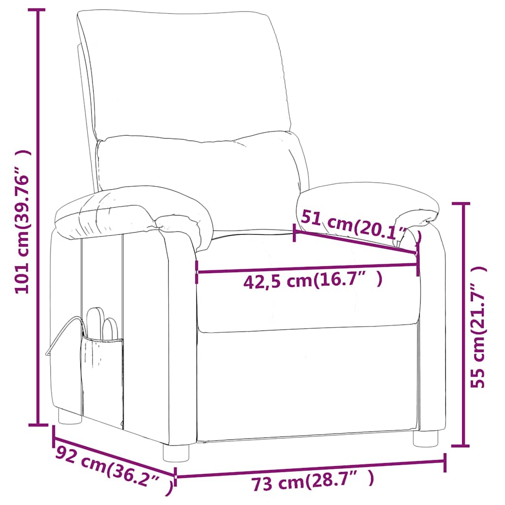 Poltrona Massaggiante Marrone in Tessuto - homemem39