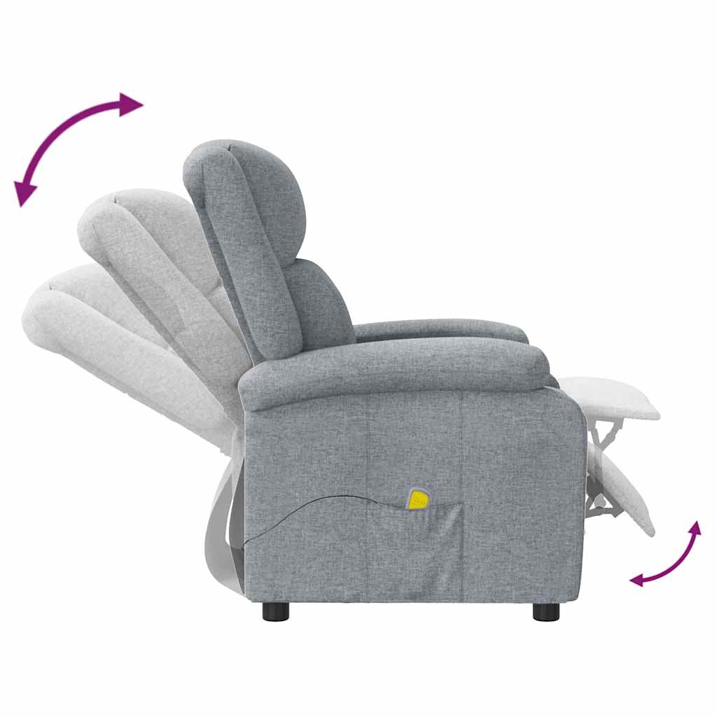 Poltrona Massaggiante in Tessuto Grigio Chiaro | homemem39