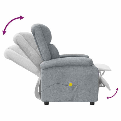 Poltrona Massaggiante in Tessuto Grigio Chiaro | homemem39