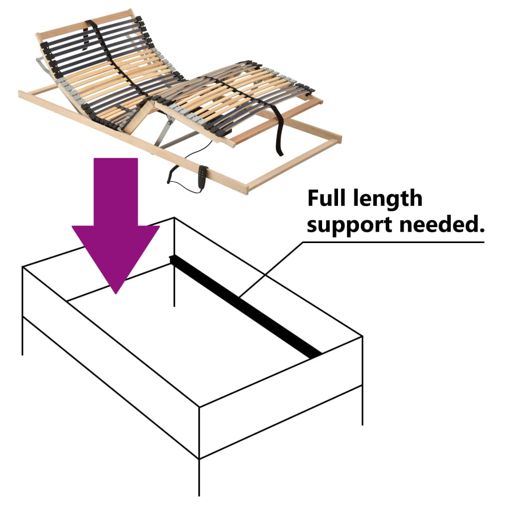 Letto con Telaio a Doghe Elettrico 42 Doghe 7 Zone 90x200 cm | homemem39