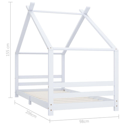 Giroletto per Bambini Bianco in Massello di Pino 90x200 cm - homemem39