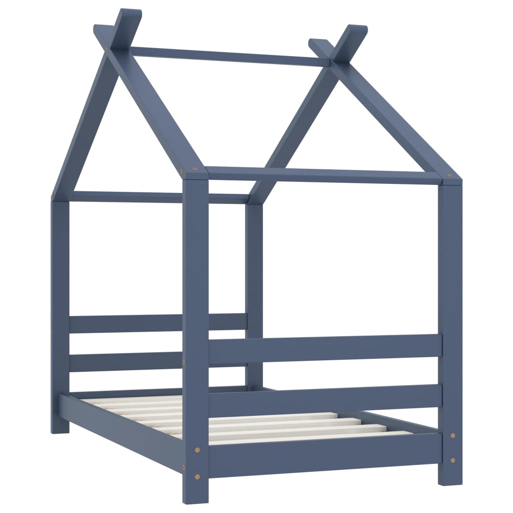 Giroletto per Bambini Grigio in Massello di Pino 70x140 cm | homemem39