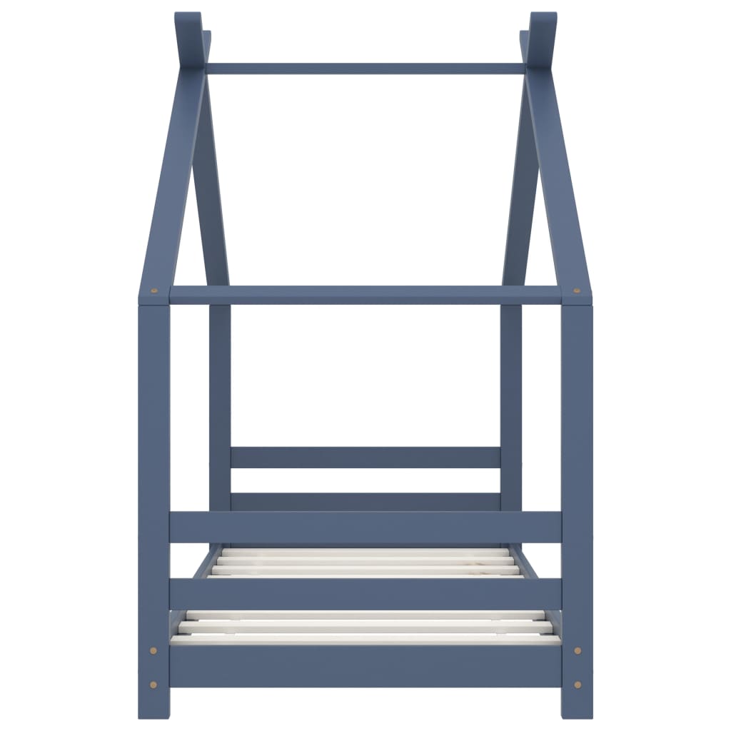 Giroletto per Bambini Grigio in Legno Massello di Pino 80x160cm | homemem39