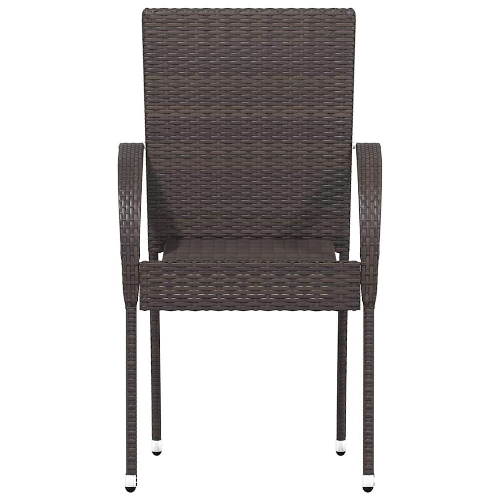 Sedie da Esterno Impilabili 4 pz in Polyrattan Marrone - homemem39