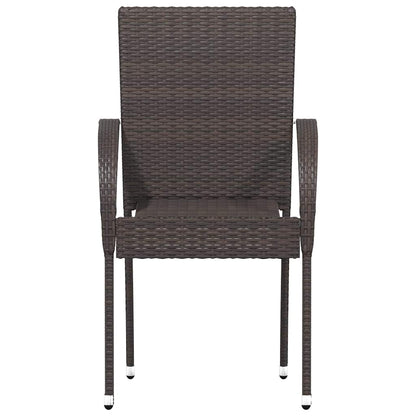 Sedie da Esterno Impilabili 4 pz in Polyrattan Marrone - homemem39