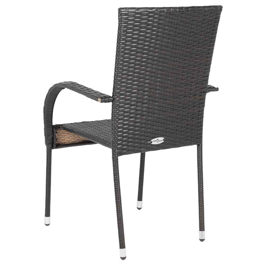 Sedie da Esterno Impilabili 4 pz in Polyrattan Marrone - homemem39