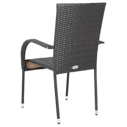 Sedie da Esterno Impilabili 4 pz in Polyrattan Marrone - homemem39