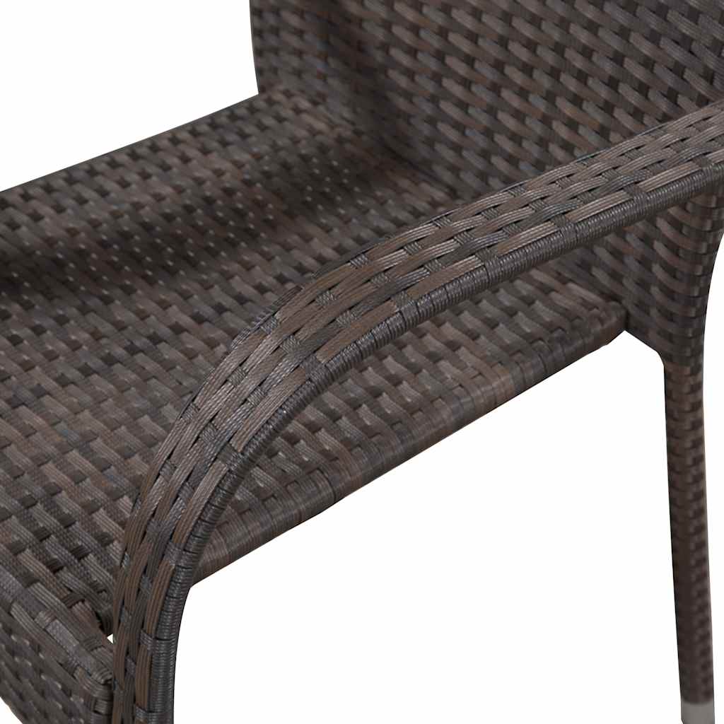 Stackable Outdoor Chairs 4 pcs in Brown Polyrattan