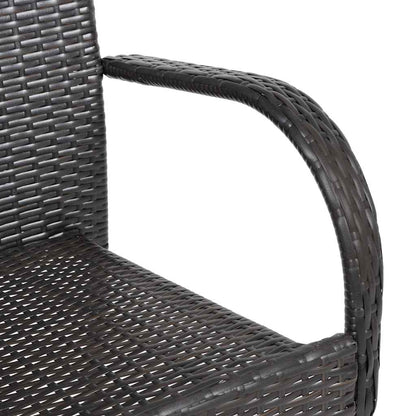 Sedie da Esterno Impilabili 4 pz in Polyrattan Marrone - homemem39