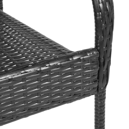 Sedie da Esterno Impilabili 4 pz in Polyrattan Nere - homemem39