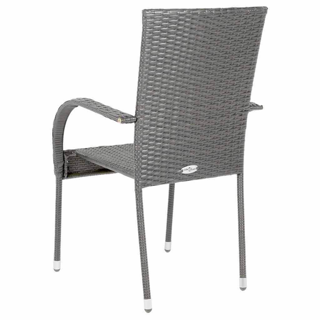 Sedie da Esterno Impilabili 4 pz Grigie in Polyrattan - homemem39