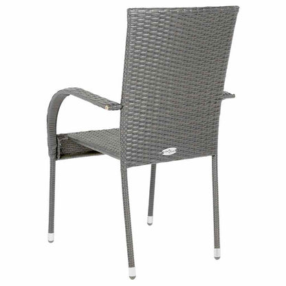 Sedie da Esterno Impilabili 4 pz Grigie in Polyrattan - homemem39
