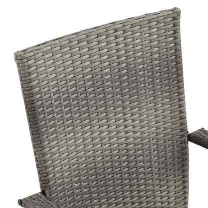 Stackable Outdoor Chairs 4 pcs Gray in Polyrattan