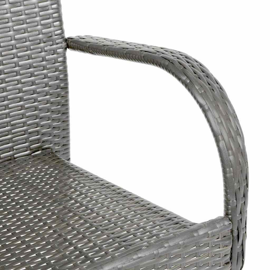 Sedie da Esterno Impilabili 4 pz Grigie in Polyrattan - homemem39