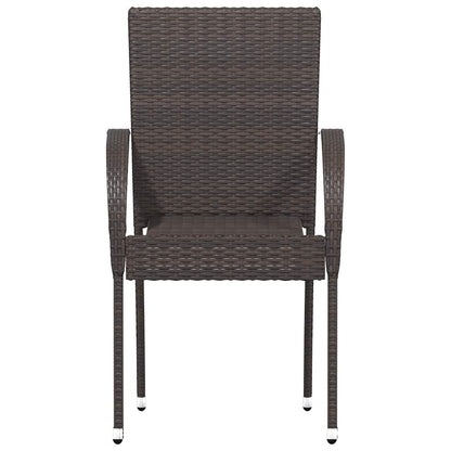 Sedie da Esterno Impilabili 6 pz in Polyrattan Marrone - homemem39