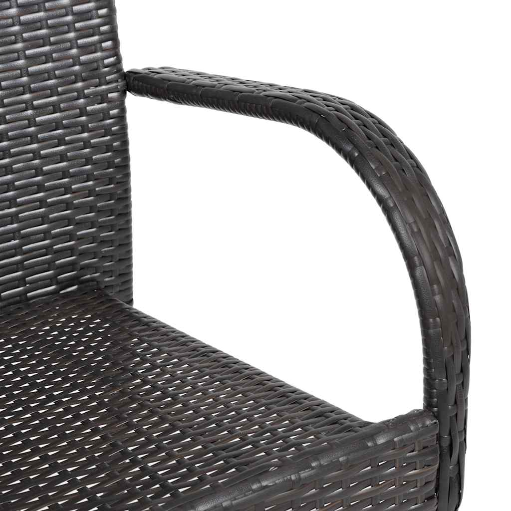 Sedie da Esterno Impilabili 6 pz in Polyrattan Marrone - homemem39