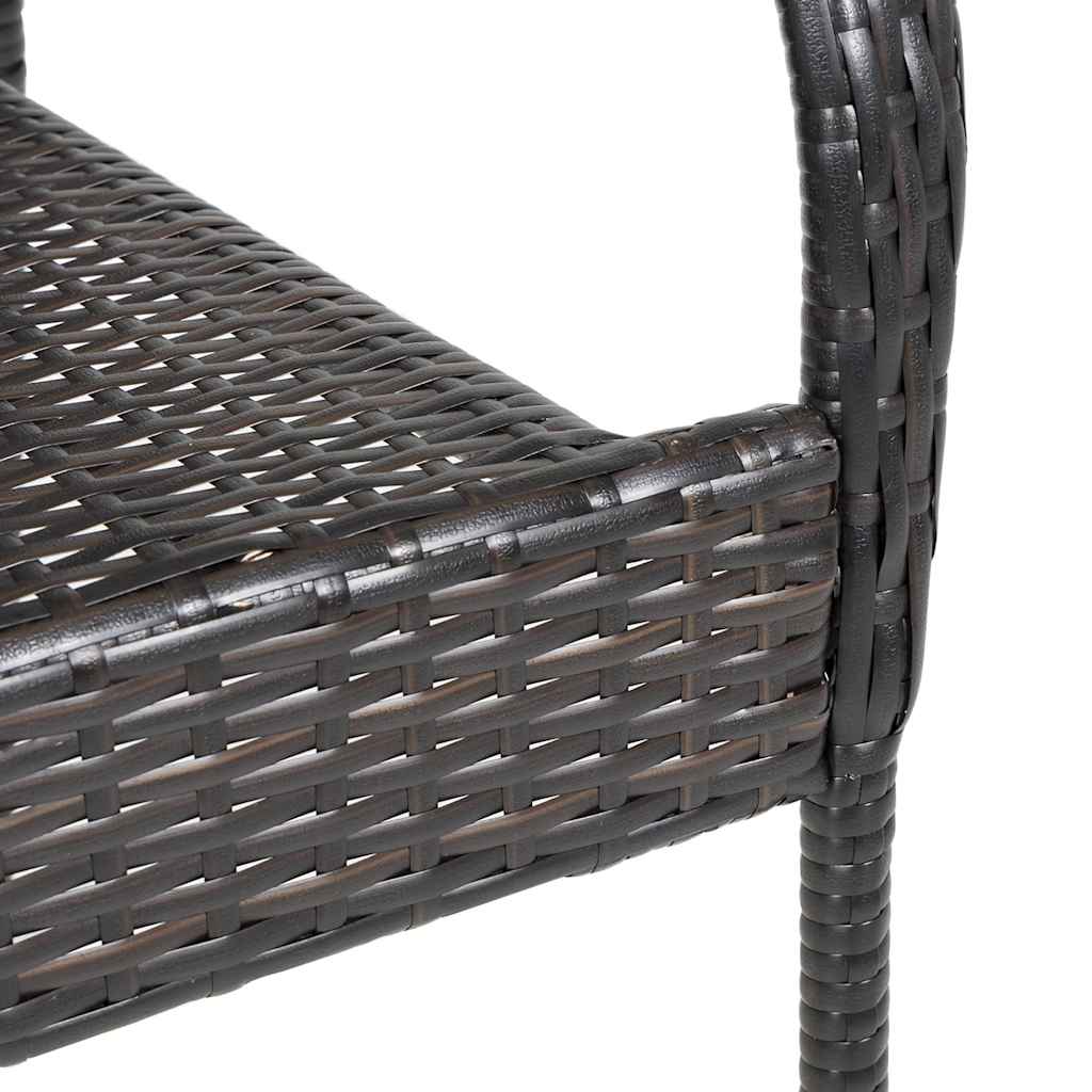 Stackable Outdoor Chairs 6 pcs in Brown Polyrattan