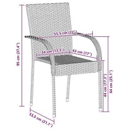 Sedie da Esterno Impilabili 6 pz in Polyrattan Nere - homemem39
