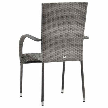 Stackable Outdoor Chairs 6 pcs Gray in Polyrattan