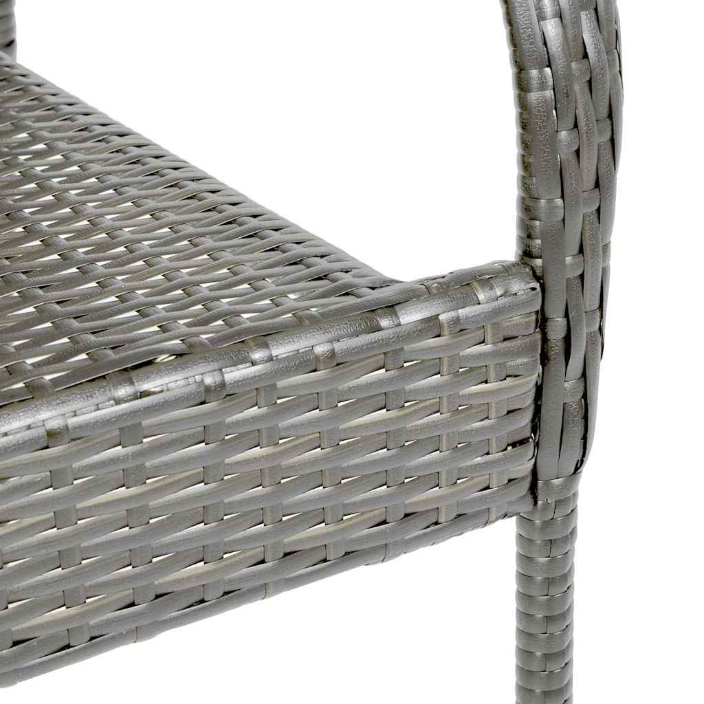 Sedie da Esterno Impilabili 6 pz Grigie in Polyrattan - homemem39
