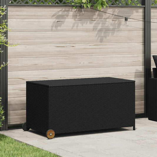 Contenitore da Giardino Nero 120x65x61 cm in Polyrattan - homemem39