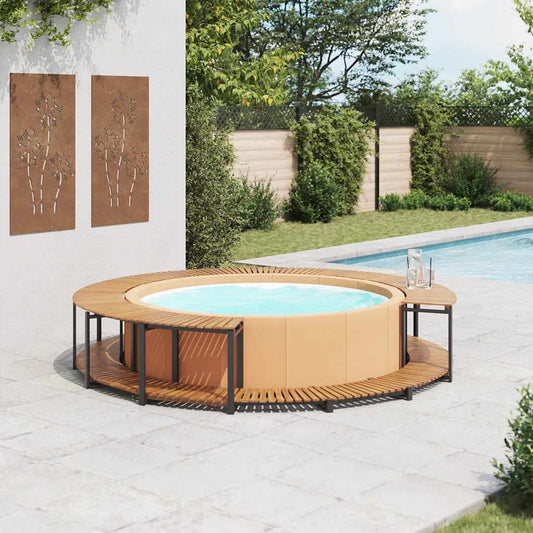 Bordo per Spa 273x53 cm in Legno Massello d'Acacia - homemem39