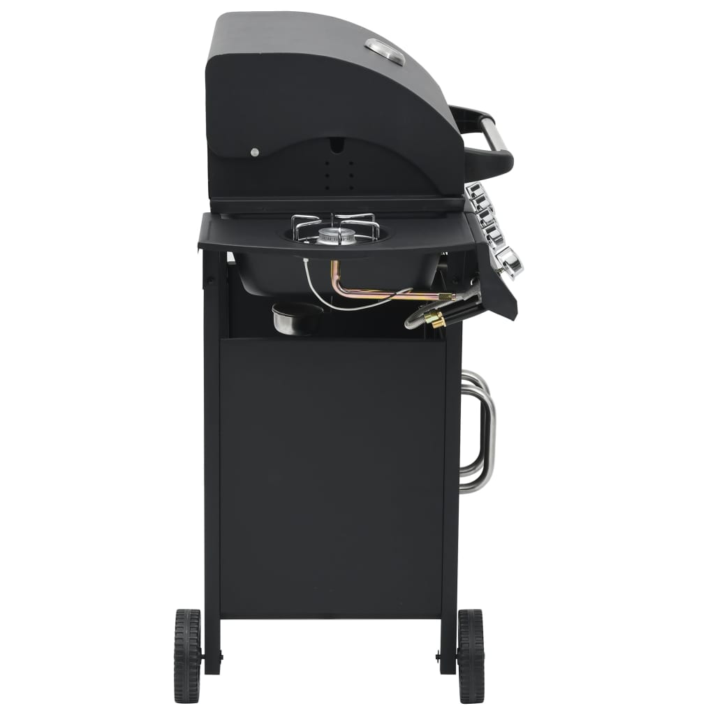 Barbecue e Griglia a Gas 4+1 Fornelli Nero in Acciaio | homemem39
