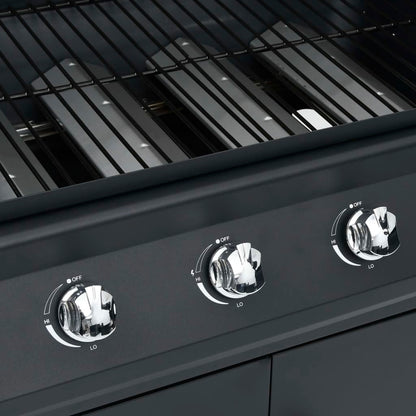 Barbecue e Griglia a Gas 4+1 Fornelli Nero in Acciaio | homemem39