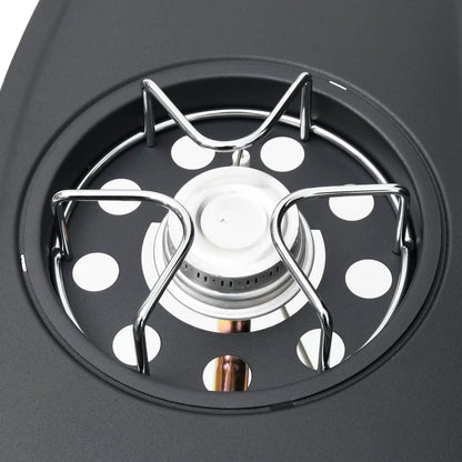 Barbecue Griglia a Gas 4+1 Fornelli Nero Argento Acciaio e Inox - homemem39