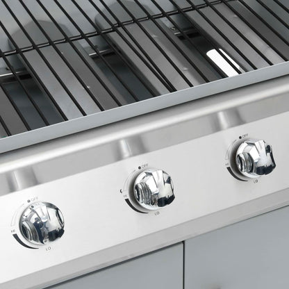Barbecue e Griglia a Gas 4+1 Fornelli Argento in Acciaio Inox - homemem39