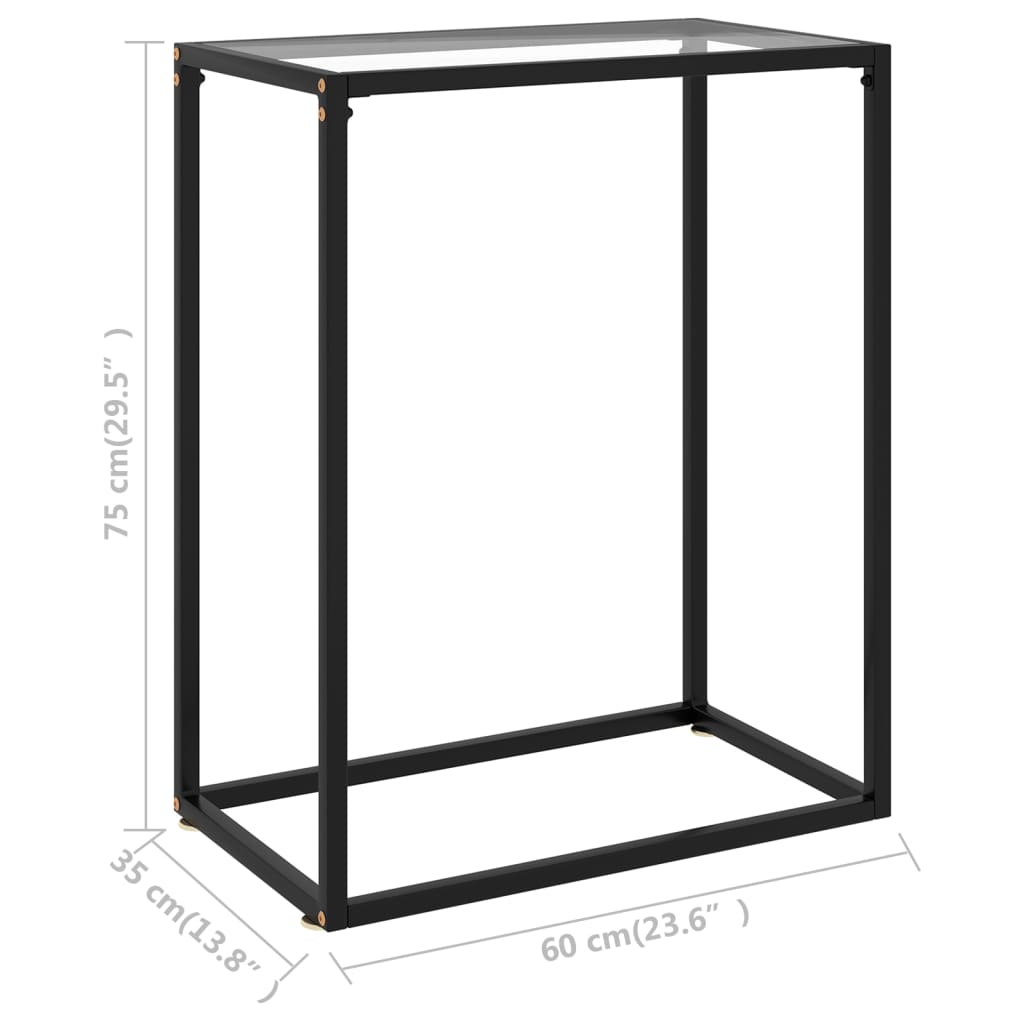 Tavolo Consolle Trasparente 60x35x75 cm in Vetro Temperato | homemem39