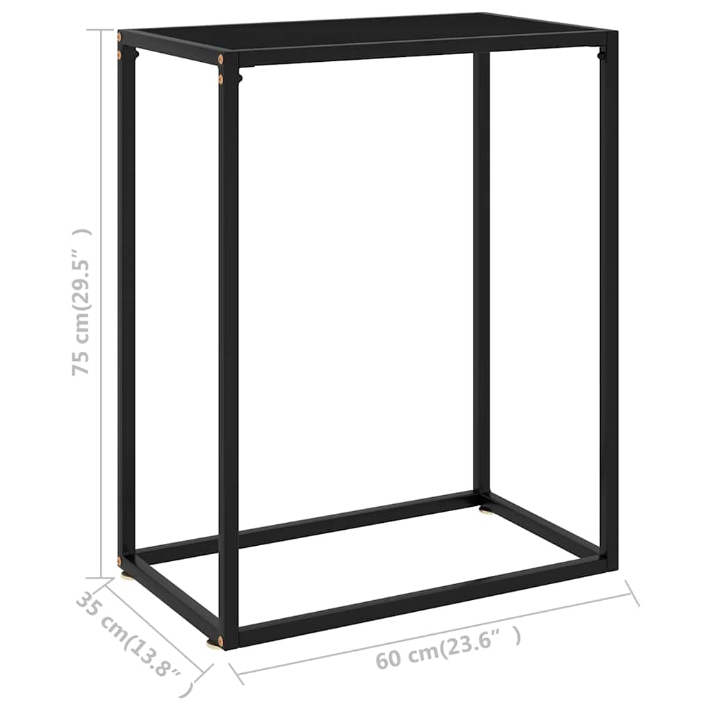 Tavolo Consolle Nero 60x35x75 cm in Vetro Temperato | homemem39