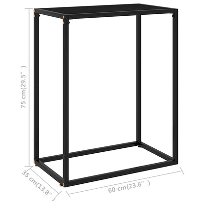 Tavolo Consolle Nero 60x35x75 cm in Vetro Temperato | homemem39