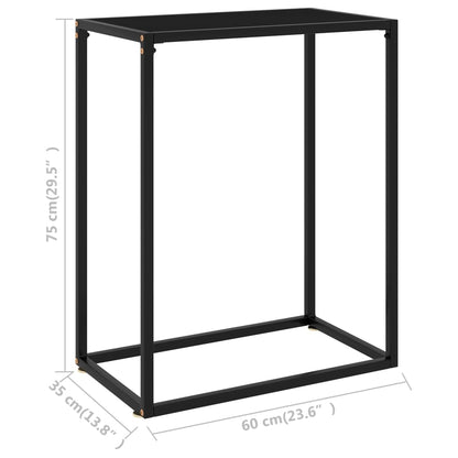 Tavolo Consolle Nero 60x35x75 cm in Vetro Temperato - homemem39