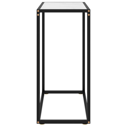 Tavolo Consolle Bianco 60x35x75 cm in Vetro Temperato - homemem39
