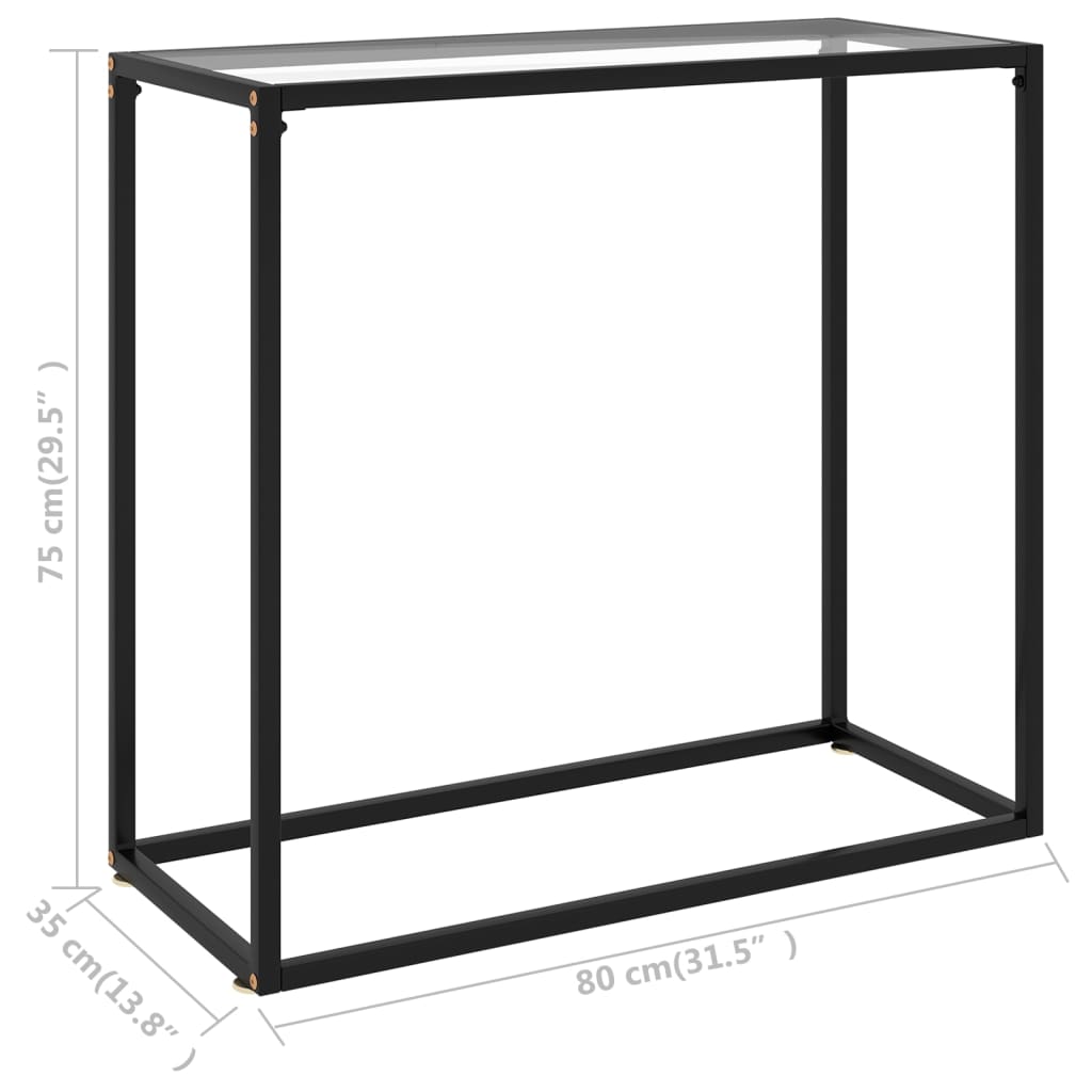 Tavolo Consolle Trasparente 80x35x75 cm in Vetro Temperato | homemem39