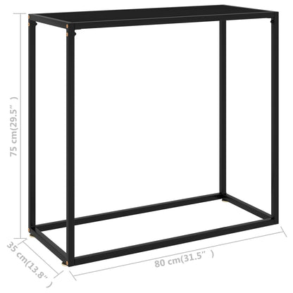 Tavolo Consolle Nero 80x35x75 cm in Vetro Temperato - homemem39