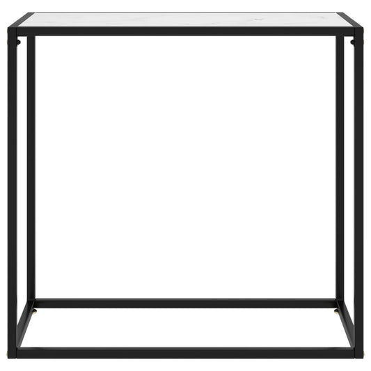 Tavolo Consolle Bianco 80x35x75 cm in Vetro Temperato | homemem39