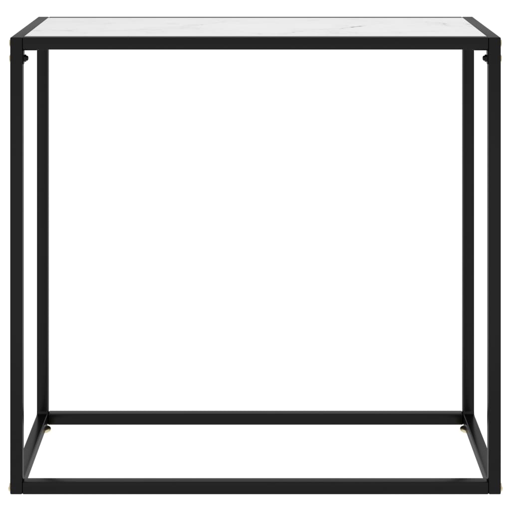 Tavolo Consolle Bianco 80x35x75 cm in Vetro Temperato - homemem39