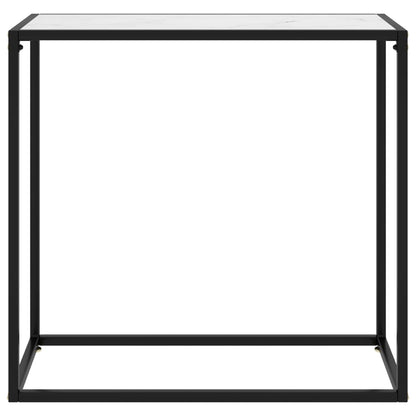 Tavolo Consolle Bianco 80x35x75 cm in Vetro Temperato - homemem39
