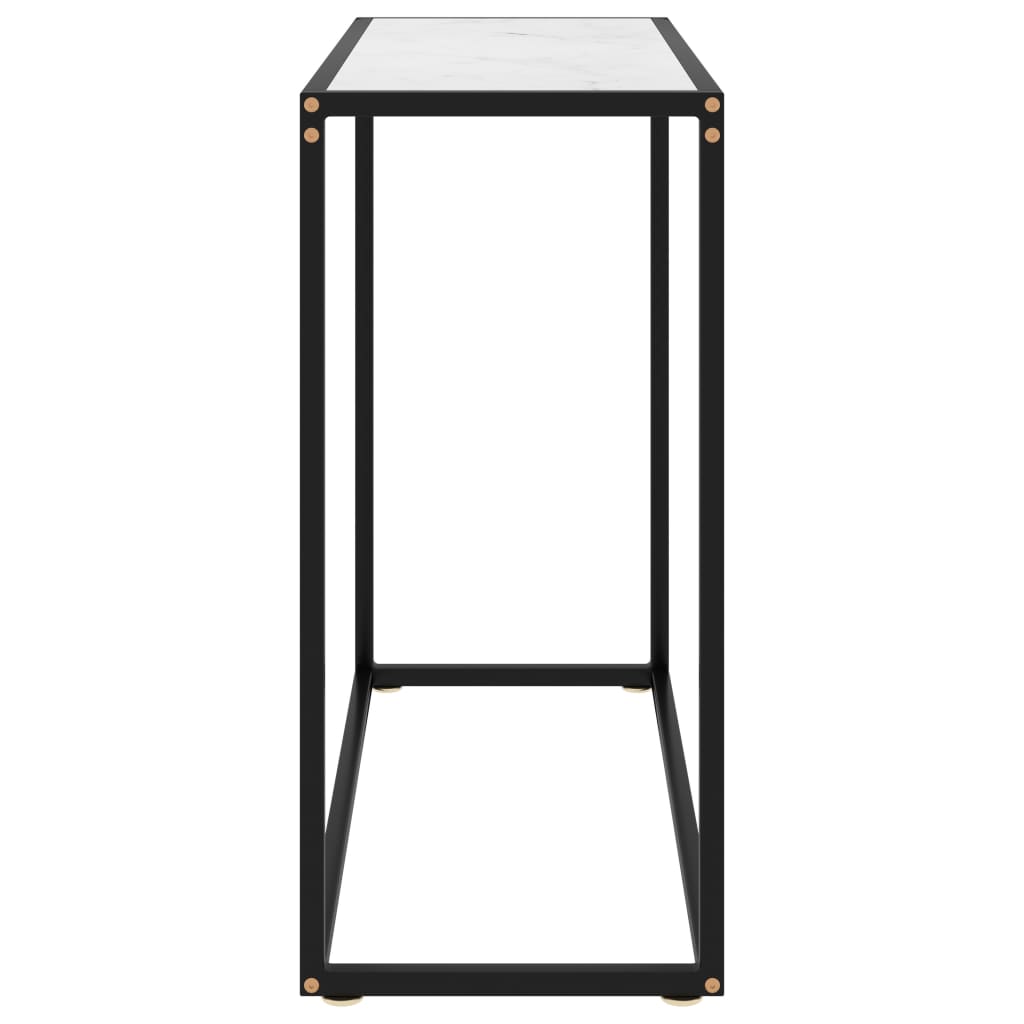 Tavolo Consolle Bianco 80x35x75 cm in Vetro Temperato | homemem39