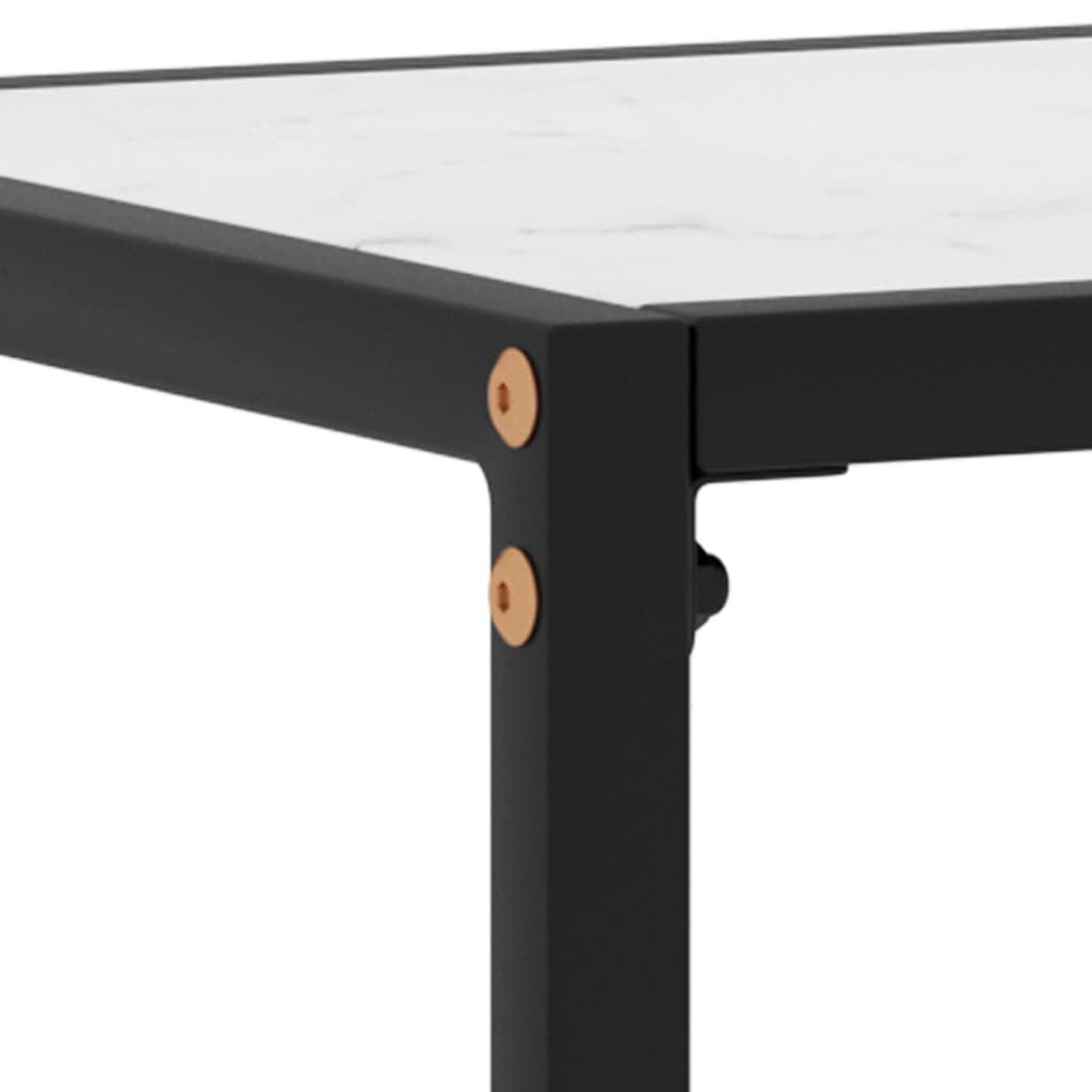 Tavolo Consolle Bianco 80x35x75 cm in Vetro Temperato | homemem39