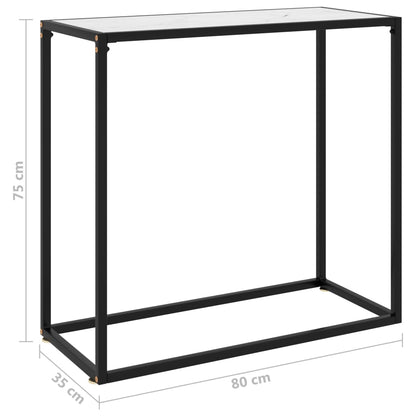 Tavolo Consolle Bianco 80x35x75 cm in Vetro Temperato | homemem39