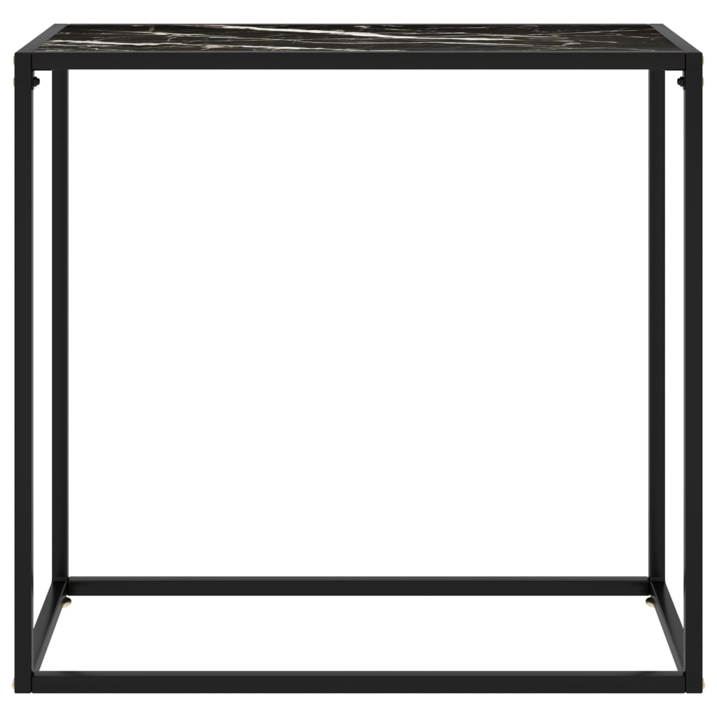 Tavolo Consolle Nero 80x35x75 cm in Vetro Temperato | homemem39